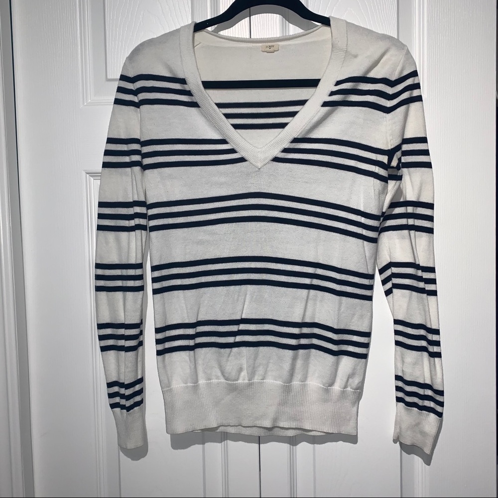 J.crew - V-neck Striped Knit Long sleeve
